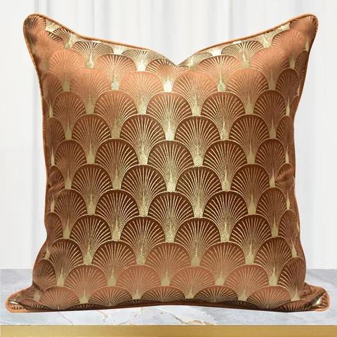 Fodera per Cuscino Decorativo con Motivo Geometrico Moderno Minimalista Fodera per Cuscino per Divano di Lusso con Foglia d'Oro per Soggiorno