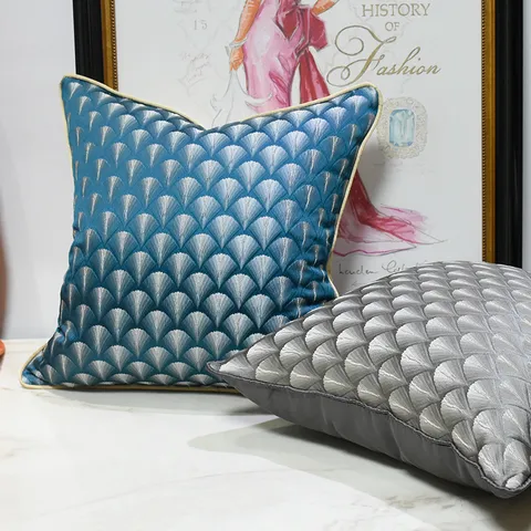 Fodera per Cuscino con Motivo a Ventaglio Geometrico Moderno Federa Decorativa per Divano Soggiorno Arredamento Letto