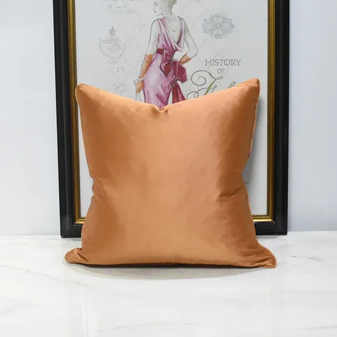 Fodera per Cuscino di Lusso Moderna Foglia di Ginkgo Ricamata Federa Decorativa in Morbido Cotone per Divano Soggiorno