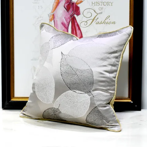 Funda de Cojín Decorativa Moderna y de Lujo con Patrón de Venas de Hoja Funda de Almohada Cuadrada para Sofá de Sala de Estar Decoración del Hogar