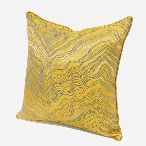 Modern Minimalist Yellow Wave Stripe Sofa Cushion Cover Luxury Geometric Decorative Pillow Case For Living Room Bedside
