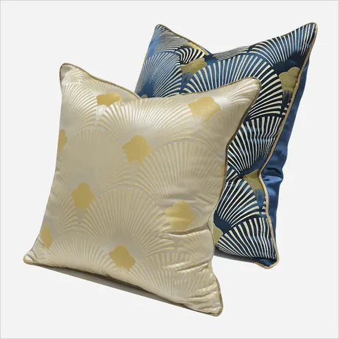 Fodera per Cuscino Geometrica Moderna con Motivo a Ventaglio Fodera Decorativa di Lusso per Soggiorno Hotel