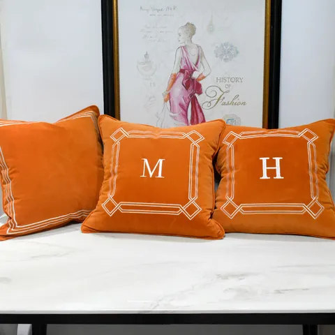 Fodera per Cuscino Decorativo in Peluche Stile Nordico Ricamata Geometrica per Divano Letto Arredamento Casa