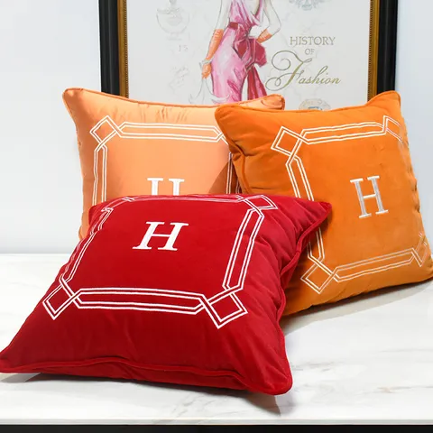 Fodera per Cuscino Decorativo in Peluche Stile Nordico Ricamata Geometrica per Divano Letto Arredamento Casa