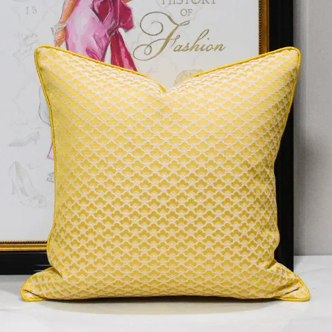 Modern Minimalist Geometric Grid Throw Pillow Cover Yellow Blend Decorative Cushion Cover For Sofa Bed Home Decor