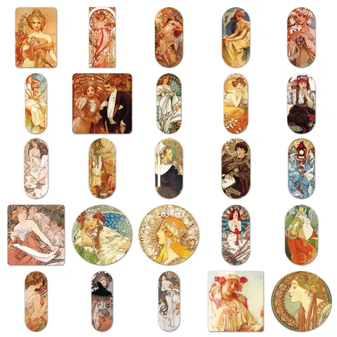 Alphonse Mucha Kunst Aufkleber Vintage Retro Ästhetisch Wasserdicht Vinyl Decals Für Handyhülle Laptop