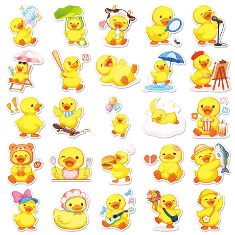 Süße Gelbe Ente Wasserdichte Aufkleber Cartoon Tier Aufkleber Für Gepäck Handyhülle Scrapbooking Laptop Tagebuch