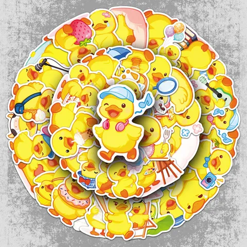 Süße Gelbe Ente Wasserdichte Aufkleber Cartoon Tier Aufkleber Für Gepäck Handyhülle Scrapbooking Laptop Tagebuch