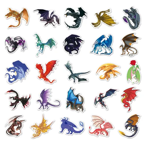 Waterproof Fantasy Dragon Graffiti Stickers Cool Animal Decals For Phone Case Skateboard Luggage Laptop
