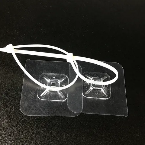 Punch Free Cable Organizer Strap Buckle Adjustable Adhesive Wall Hook Wire Management Holder Plastic Fastener Clip