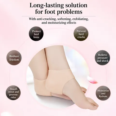 Unisex Silicone Heel Protection Socks Breathable Moisturizing Anti-Cracking Foot Care Protector Pads