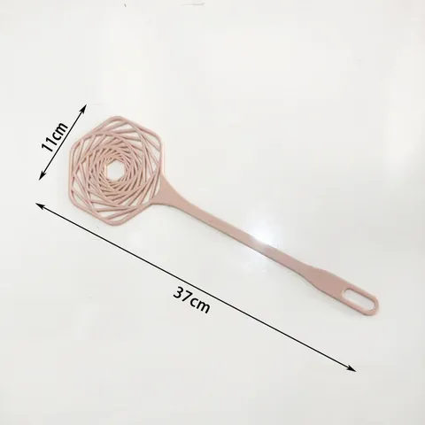 Batteur de Couette en Plastique pour la Maison Dépoussiéreur Long Manche Design Floral Creux Rose Bleu Outil de Nettoyage pour Chambre
