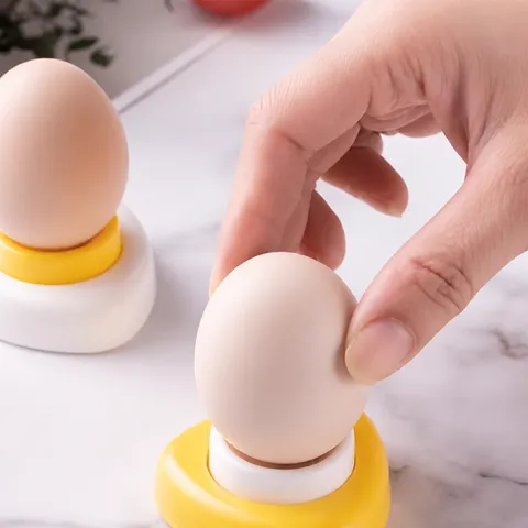 Magnetic Egg Piercer Stainless Steel Needle Egg Puncher Cooker Safety Piercing Tool Kitchen Gadget White And Yellow
