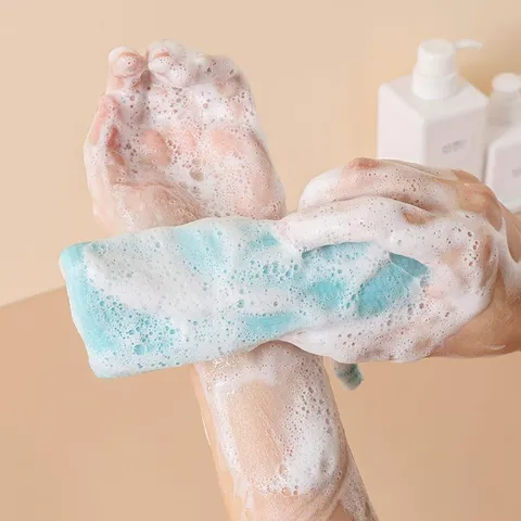 Exfoliating Soap Saver Pouch Mesh Soap Bag Foaming Net With Drawstring For Cleansing Face Shower Bath Body Care Cleaning Tool