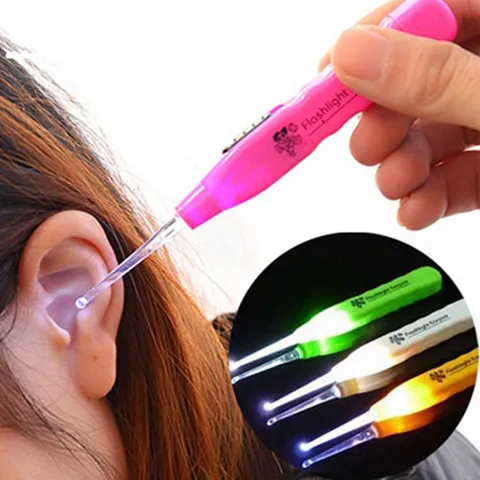 LED Lighted Ear Wax Removal Tool Plastic Luminous Ear Pick Tool With Light For Adults And Kids Ear Cleaning Tool