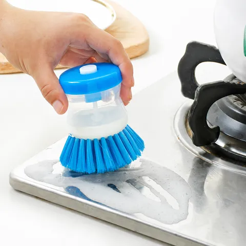 Tipo di Pressione Liquido Erogazione Pulizia Spazzola Plastica Cucina Piatti Lavaggio Pentola Spazzola Multifunzionale Famiglia Strumento