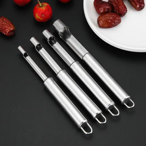 Stainless Steel Fruit Corer Tool Heavy Duty Jujube Hawthorn Pitter Kitchen Fruit Pit Remover Fruit Corer Kitchen Gadget