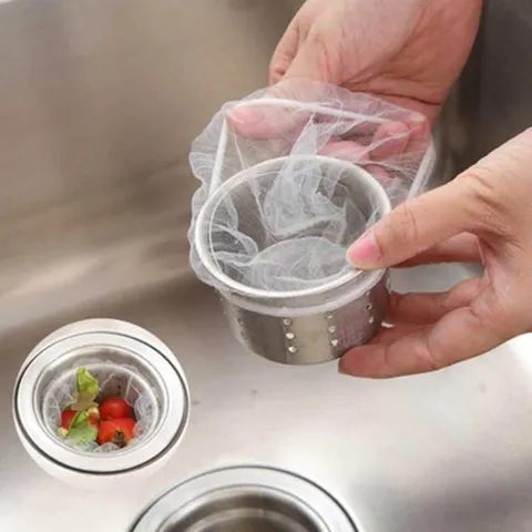 Disposable Kitchen Sink Filter Mesh Strainer Bag Anti-Clogging Garbage Disposal Net Waste Catcher Tool