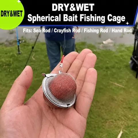 Stainless Steel Fishing Bait Cage Spherical Fine Mesh Feeder Basket Anti-Rust Tackle Tool For Outdoor Fishing