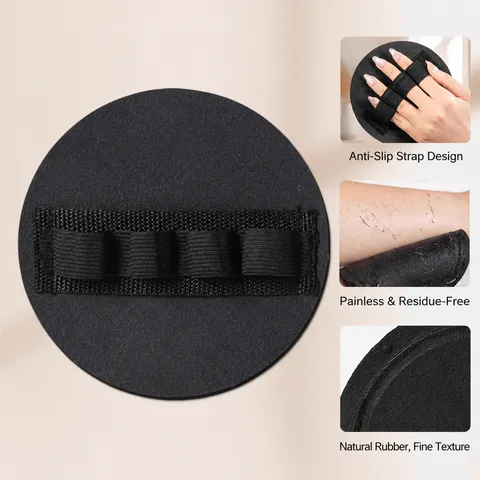 Exfoliating Bath Sponge Pad Round Body Scrubber With Finger Strap Gentle Exfoliator Bathing Tool For Women Men