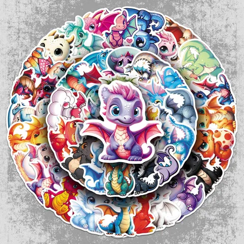 Cute Little Flying Dragon Waterproof PVC Stickers Cartoon Animal Dinosaur Decals for Laptop Luggage Water Bottle