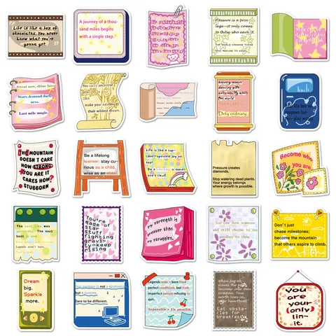 Autocollants De Citations Anglaises Inspirantes Imperméables En PVC DécalcomANIES D'Énergie Positive De Motivation Pour Journal Ordinateur Portable Bagages