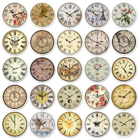 Retro Uhr Graffiti Aufkleber Wasserdicht Vintage Ästhetische Abziehbilder Für Gepäck Handyhülle Laptop DIY Dekoration