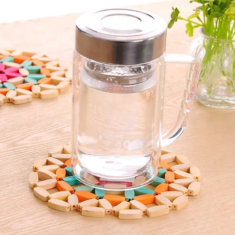 Bamboo Heat Insulation Mat Non-Slip Table Trivet Wooden Pot Holder Round Tablecloth Protector Kitchen Dining Decor