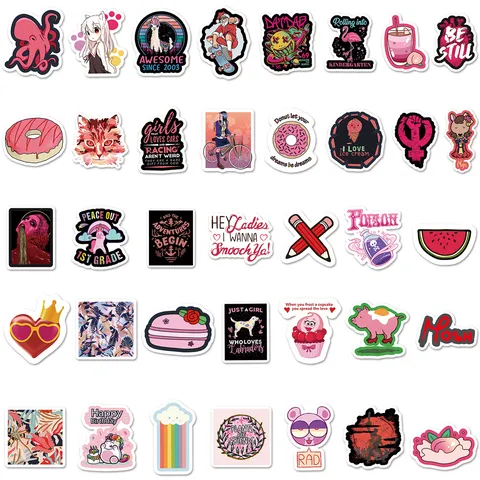 Rote Serie Graffiti Aufkleber Wasserdicht PVC Cartoon Abziehbilder Für Laptop Koffer Auto Skateboard Handy