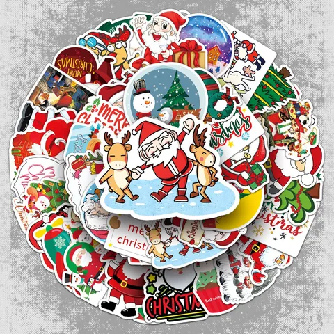 Weihnachten Graffiti Aufkleber Wasserdichte Decals Für Skateboard Wasserflasche Koffer Laptop Ästhetische Cartoon Party Dekoration