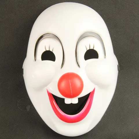 Máscara de Payaso de Plástico Linda Con Nariz Roja Desmontable Máscara de Joker Divertida para Halloween Carnaval Fiesta