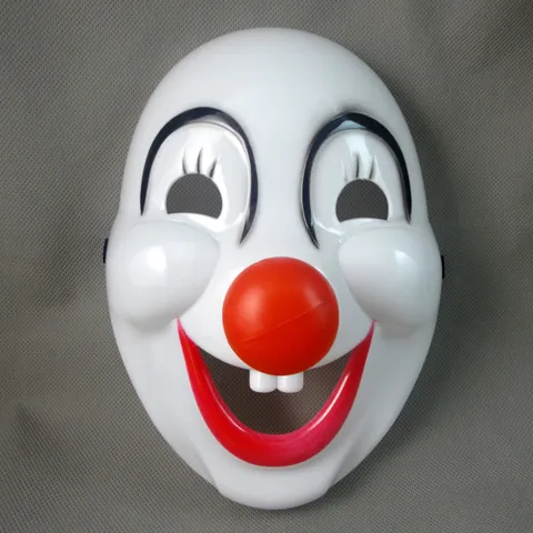 Máscara de Payaso de Plástico Linda Con Nariz Roja Desmontable Máscara de Joker Divertida para Halloween Carnaval Fiesta