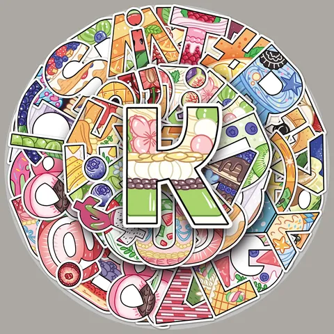 Original Letter Graffiti Stickers Cute Cartoon Waterproof Vinyl Decals For Journaling Phone Case Luggage Water Bottle