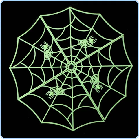 Halloween Glow-in-the-Dark Plastic Spider Web Decoration Night Light Prop for Ghost House Bar Party Spliced Design Venue Layout