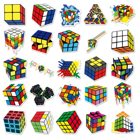 Αυτοκόλλητα Graffiti Rubik Cube Αδιάβροχα Vinyl Decals Πολύχρωμα Art Decals Για Θήκη Τηλεφώνου Βαλίτσα Διακόσμηση DIY