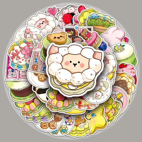 Macaron Cake Cartoon Graffiti Stickers Waterproof Vinyl Decals For DIY Journal Laptop Luggage Phone Case
