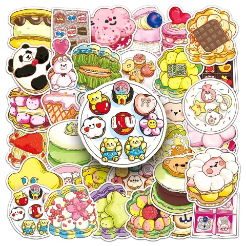 Macaron Cake Cartoon Graffiti Stickers Waterproof Vinyl Decals For DIY Journal Laptop Luggage Phone Case