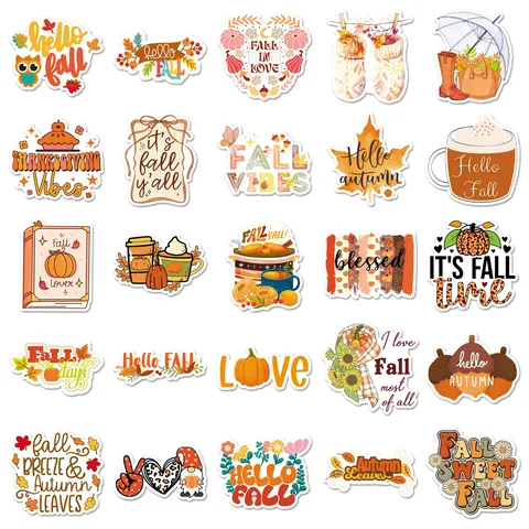 Herbst Aufkleber Wasserdicht Herbst Kürbis Ahornblatt Abziehbilder Für Laptop Wasserflasche Tagebuch Scrapbooking Briefpapier