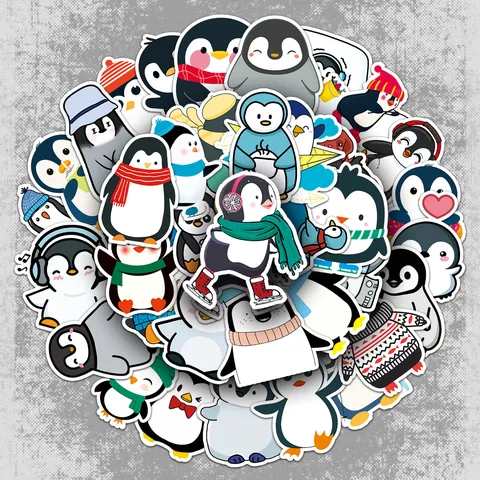 Süß Pinguin Graffiti Aufkleber Wasserdicht PVC Cartoon Tier Abziehbilder Für DIY Handyhülle Koffer Laptop