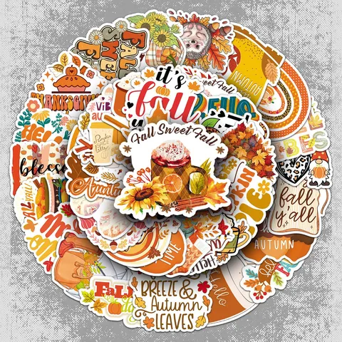 Herbst Aufkleber Wasserdicht Herbst Kürbis Ahornblatt Abziehbilder Für Laptop Wasserflasche Tagebuch Scrapbooking Briefpapier
