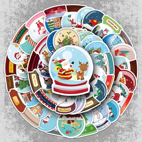 Weihnachten Cartoon Graffiti Aufkleber Wasserdichte Vinyl Abziehbilder Für Wasserflasche Skateboard Laptop Dekoration
