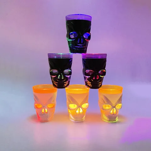Bicchiere da Vino Teschio Luminoso a LED per Halloween Decorazione per Bar KTV Festa Halloween Ornamento da Tavolo