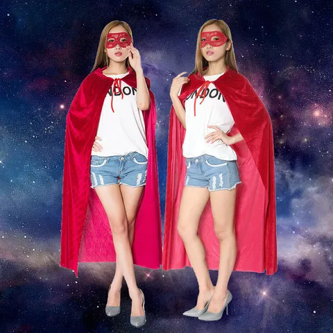 Adult Halloween Hooded Velvet Cloak Cape Cosplay Costume For Men Women Stage Performance Party Wear Mystery Long Robe