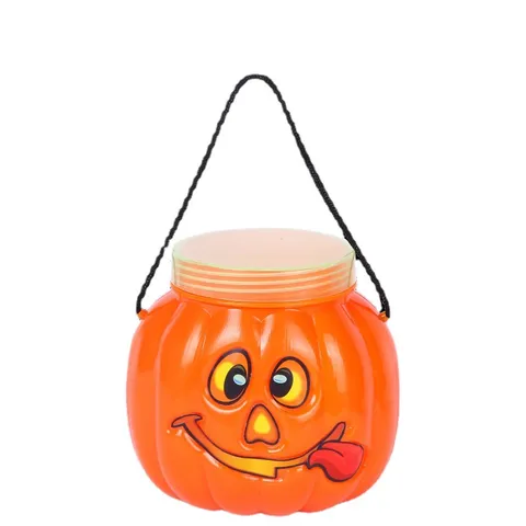 Halloween Pumpkin Lantern LED Light Skull Jar Candy Bucket Portable Decoration Props For Bar Party Children Gift