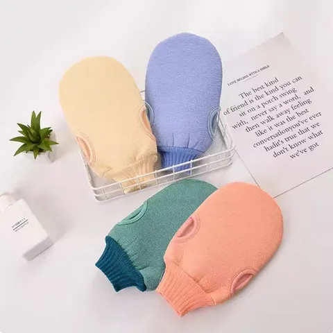 Gants de Bain Exfoliants Épaissis Mitaines Gommage Microfibre Laveur de Corps Double Face Outils de Spa de Douche Pour Adultes