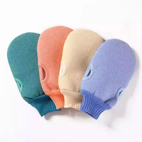 Gants de Bain Exfoliants Épaissis Mitaines Gommage Microfibre Laveur de Corps Double Face Outils de Spa de Douche Pour Adultes