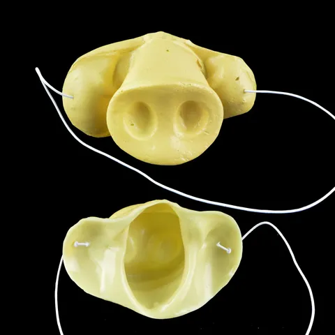 Halloween Pig Nose Mask Prop Funny Vinyl Simulation Pig Snout Costume Accessory With Elastic Band For Ball Dance Performance Party