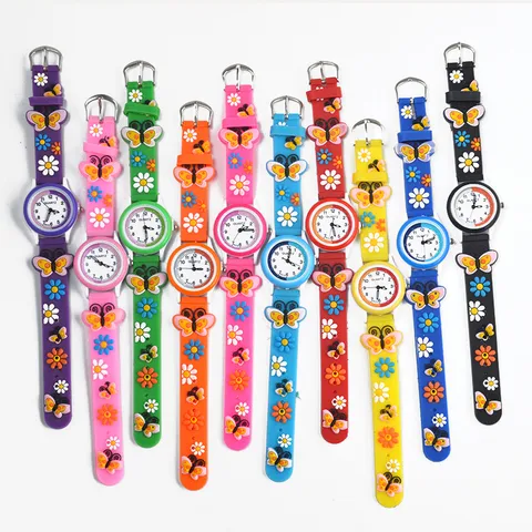 Kids Cartoon Bowknot Silicone Strap Quartz Watch Cute Student Timepiece Children Fashion Wrist Watch