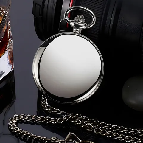 Vintage Kwarts Zakhorloge Zakelijk Flip Romeinse Cijfers Wijzerplaat Met Ketting Halsketting Klassieke Retro Horloge Voor Mannen Vrouwen