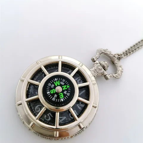 Vintage Zakhorloge Kompas Ketting Retro Kwartszakhorloges Met Ketting Voor Mannen Vrouwen Buiten Decoratieve Sieraden
